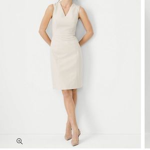 The Tall Seamed V-Neck Sheath Dress in Stretch Cotton